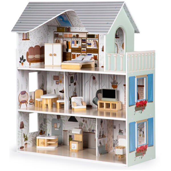 Dukkehus med møbler Residence Emma ECOTOYS - Bilde 6