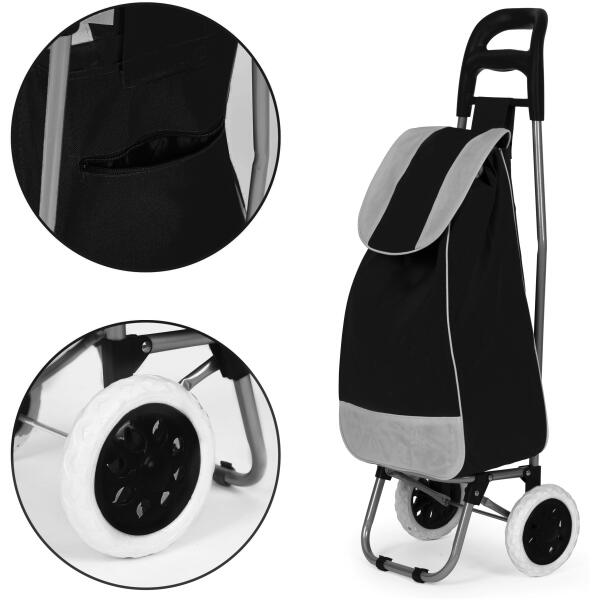 Handlekurv bag 25 liter med hjul metallramme gummihjul ModernHome - Bilde 5