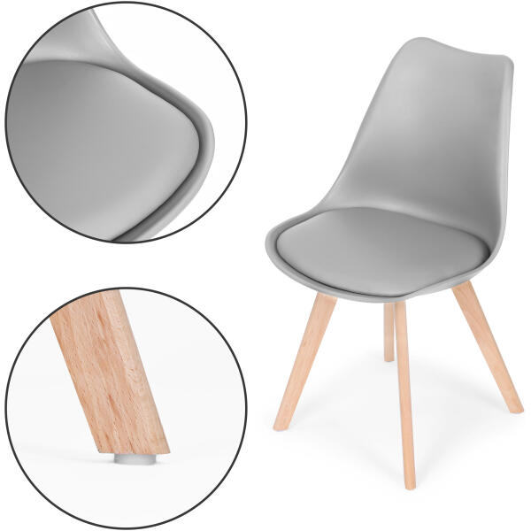 Stol sett med stoler til stue spisestue med pute ModernHome - Bilde 7