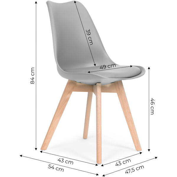 Stol sett med stoler til stue spisestue med pute ModernHome - Bilde 8