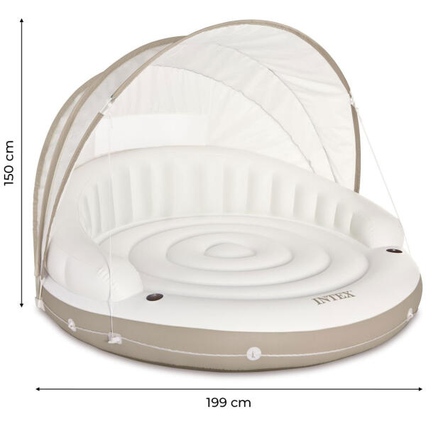 Oppblåsbar øy med tak oppblåsbar madrass 199x150cm INTEX 58292 - Bilde 4